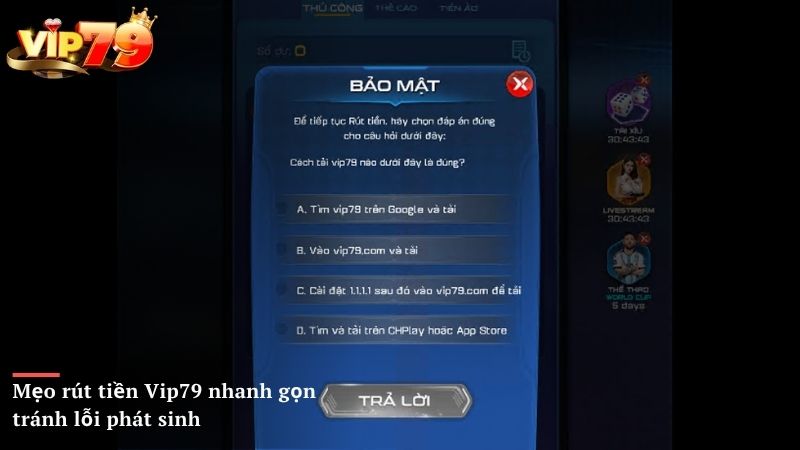 Mẹo rút tiền Vip79 nhanh gọn tránh lỗi phát sinh