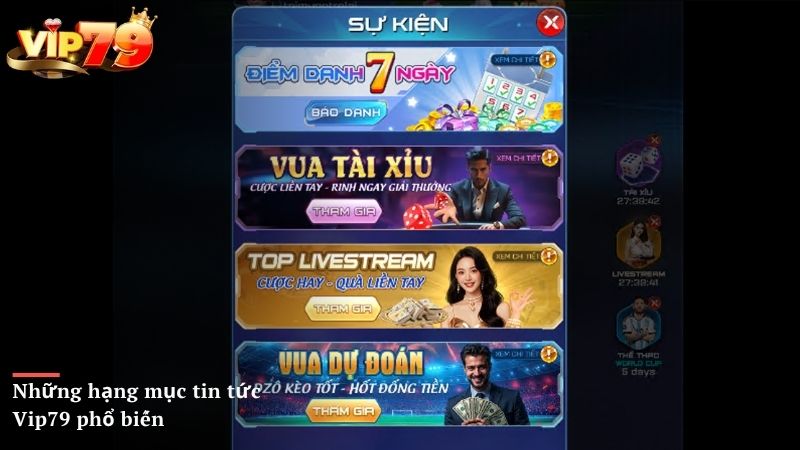 Những hạng mục tin tức Vip79 phổ biến